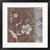 Taupe and Cinnabar Tapestry I Framed Print