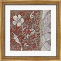 Framed Taupe and Cinnabar Tapestry II