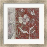 Framed Taupe and Cinnabar Tapestry III