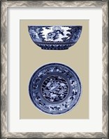 Framed Porcelain in Blue and White I