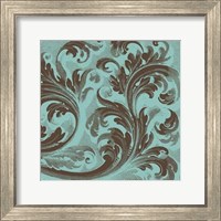 Framed Azure Acanthus III