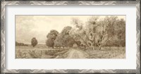 Framed Country Road Sepia