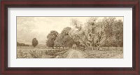 Framed Country Road Sepia