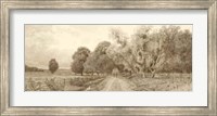 Framed Country Road Sepia