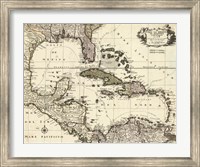 Framed Map of the Gulf of Mexico