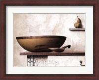 Framed Bowl and Pear