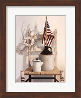 Framed Chair With Jug and Flag