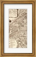 Framed Plan de la Ville de Paris, 1715 (L)