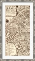 Framed Plan de la Ville de Paris, 1715 (L)