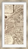 Framed Plan de la Ville de Paris, 1715 (L)