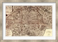 Framed Plan de la Ville de Paris, 1715