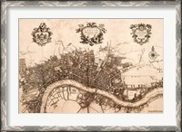 Framed Plan of the City of London, 1720
