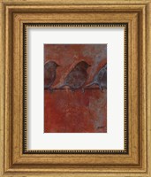 Framed Row of Sparrows II
