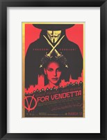 Framed V for Vendetta Black and Red