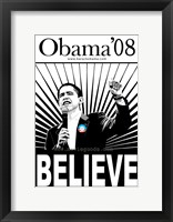 Framed Barack Obama - (Believe) Campaign Poster