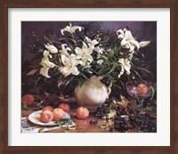 Framed Lilies and Peaches