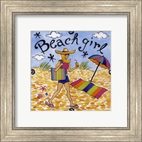Framed Beach Girl I
