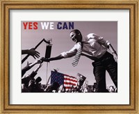 Framed Barack Obama:  Yes We Can (crowd)