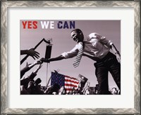 Framed Barack Obama:  Yes We Can (crowd)