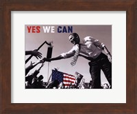 Framed Barack Obama:  Yes We Can (crowd)