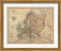 Framed Antique Map of Europe