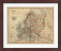 Framed Antique Map of Europe