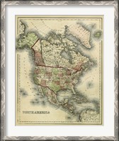 Framed Antique Map of North America