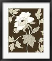 Framed Neutral Peony Elegance I