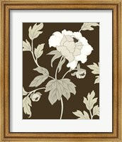 Framed Neutral Peony Elegance II