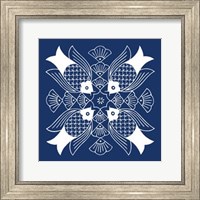 Framed Chinese Indigo Fish I