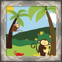 Framed 'Jungle Jamboree II' border=