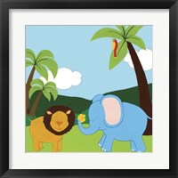 Framed 'Jungle Jamboree IV' border=