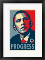 Framed RARE Obama Campaign Poster - PROGRESS