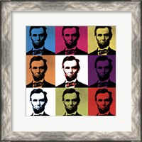 Framed Abraham Lincoln - colored tiles