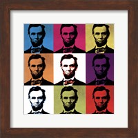 Framed Abraham Lincoln - colored tiles