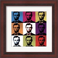 Framed Abraham Lincoln - colored tiles