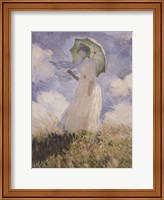 Framed Sketch of Woman and Umbrella