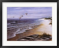 Framed Two Rowboats on Beach