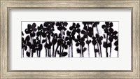 Framed Black Flowers on White II