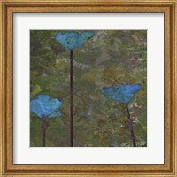 Framed Teal Poppies II