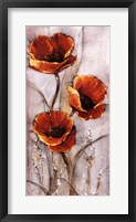 Red Poppies on Taupe I Framed Print