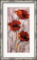 Framed Red Poppies on Taupe II