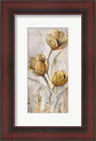 Framed Golden Poppies on Taupe I