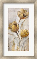 Framed Golden Poppies on Taupe I
