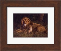 Framed Lion And Cub