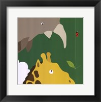 Framed Safari Group: Giraffe and Rhino