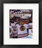 Framed Patrick Kane with the 2009-10 Stanley Cup (#27)