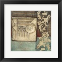 Damask Tapestry with Capital I Framed Print