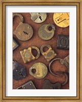 Framed Antique Lock Collage