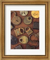 Framed Antique Lock Collage